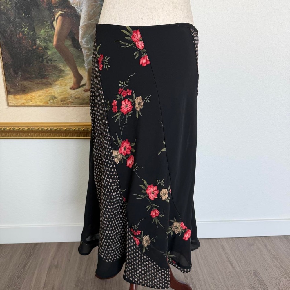 Boho Whimsi Floral Midi Skirt